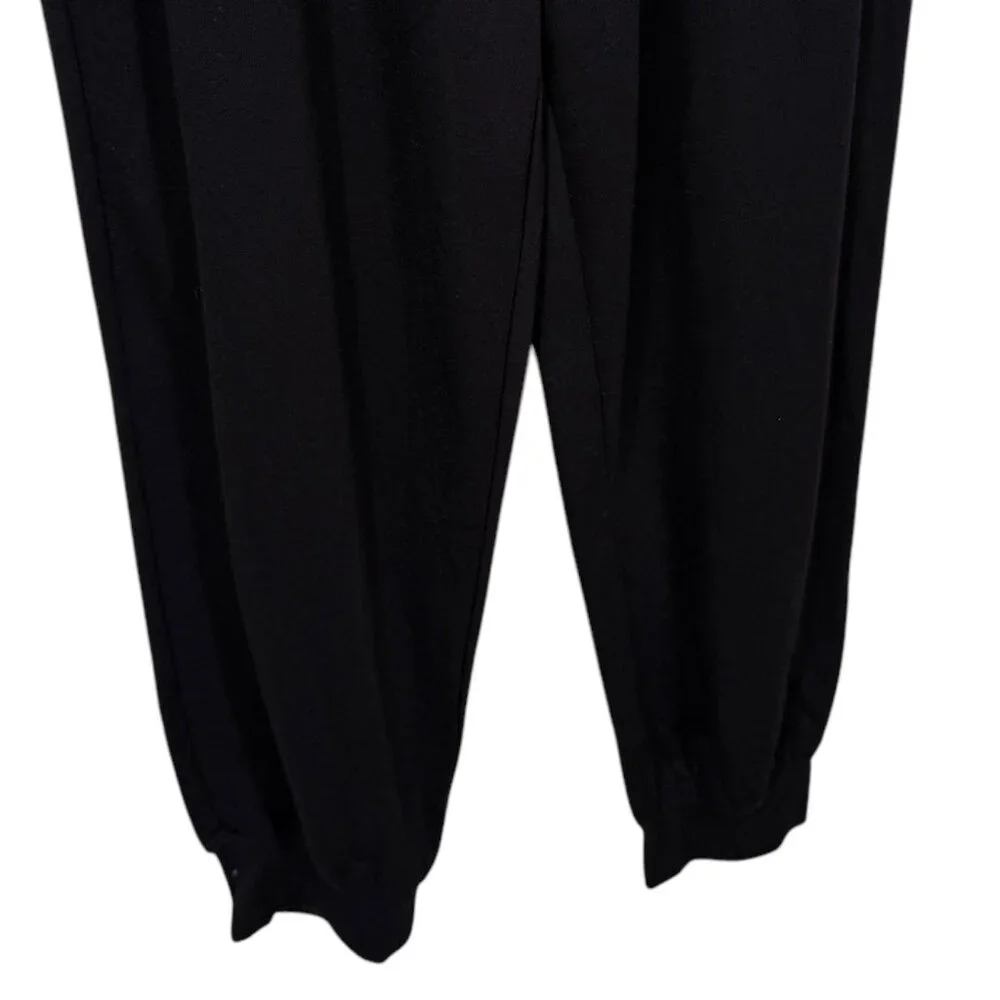 FILA Jumpsuit Womens Small Black 90s Logo Rayon Elastic Waist Stretch Casual - Picture 5 of 5